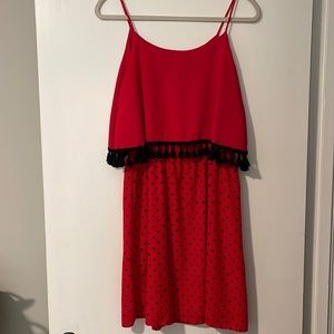 Black & Red Tassel Dress